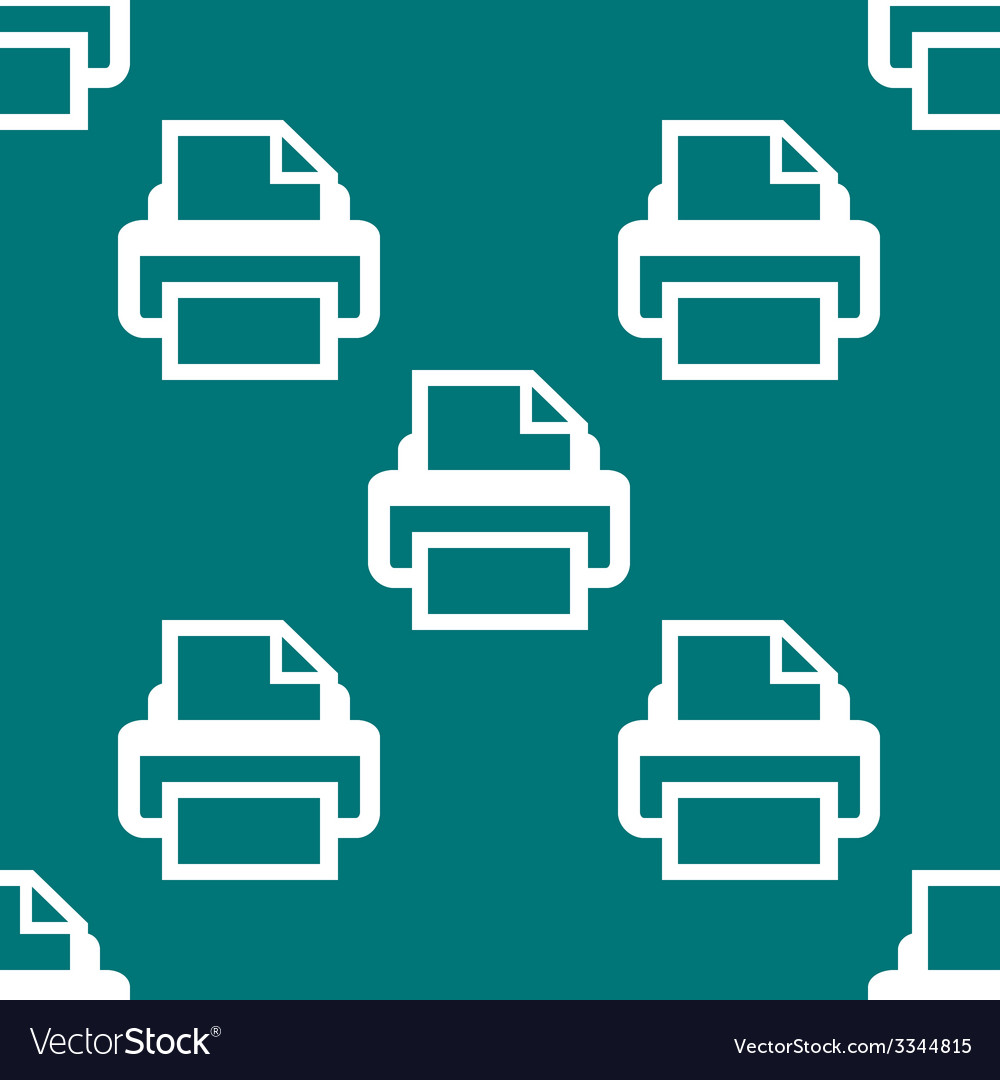 Printer web icon flat design seamless pattern