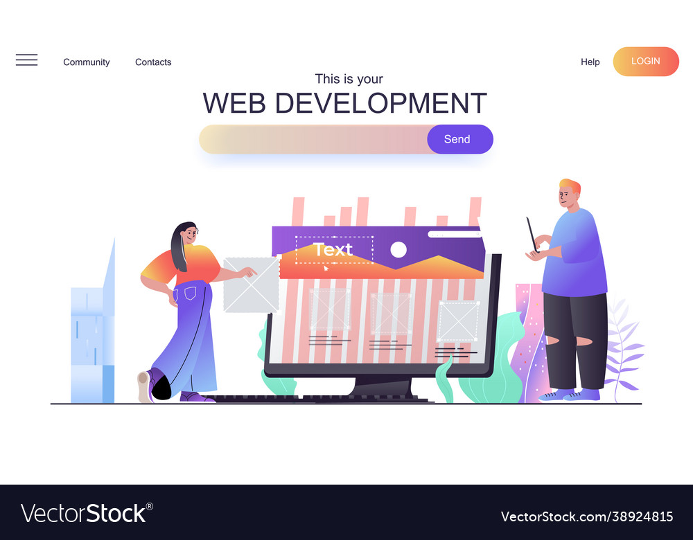 Web development concept for landing page Vector Image