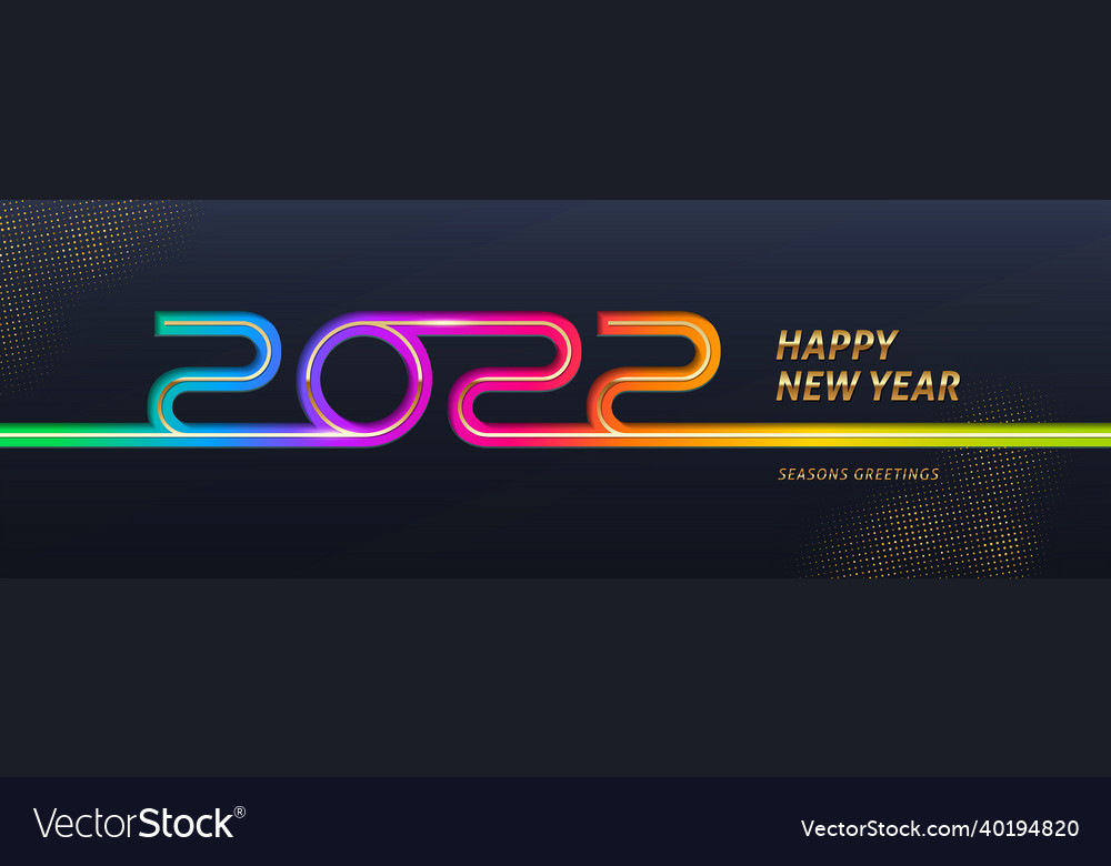 2022 new year multicolored logo Royalty Free Vector Image