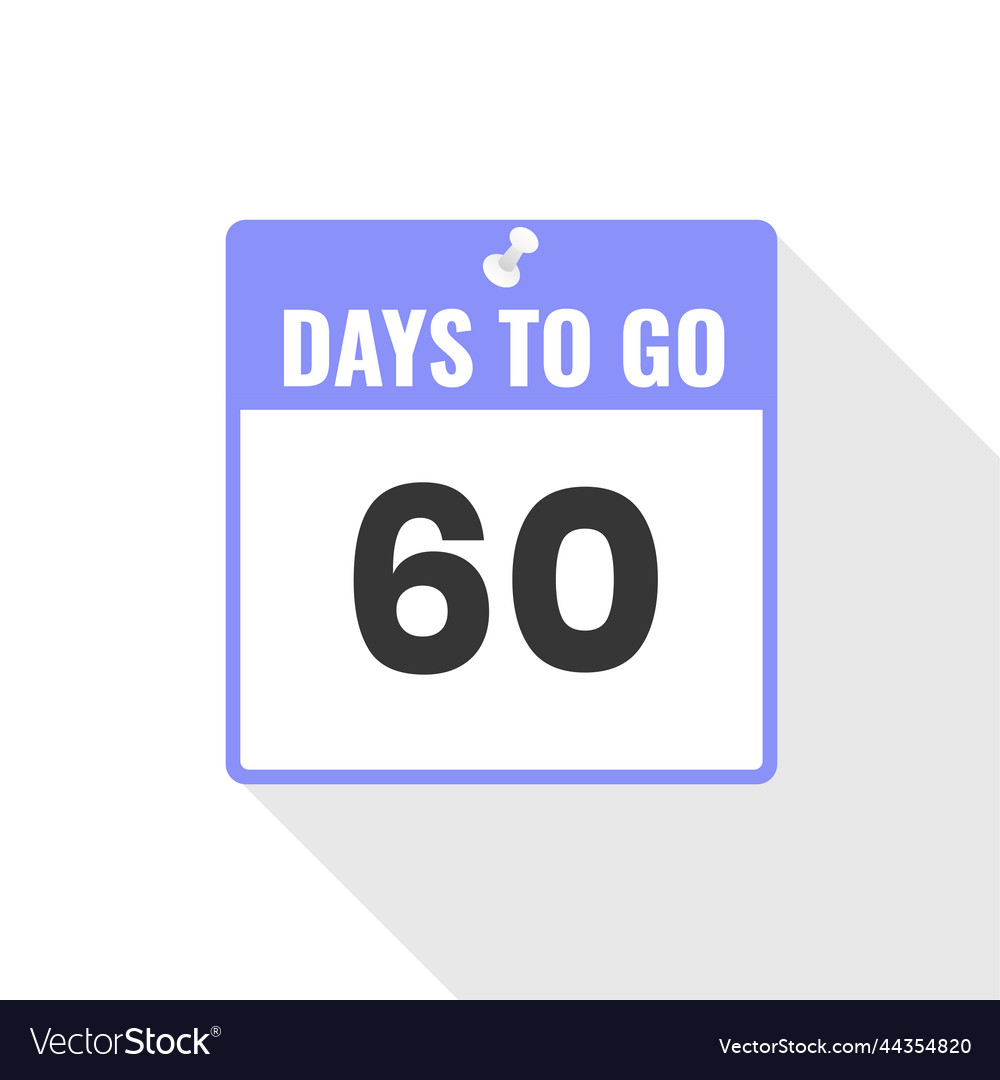 60 days left countdown sales icon days left Vector Image