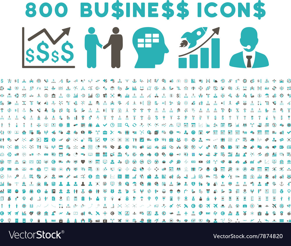 800 flat business icons