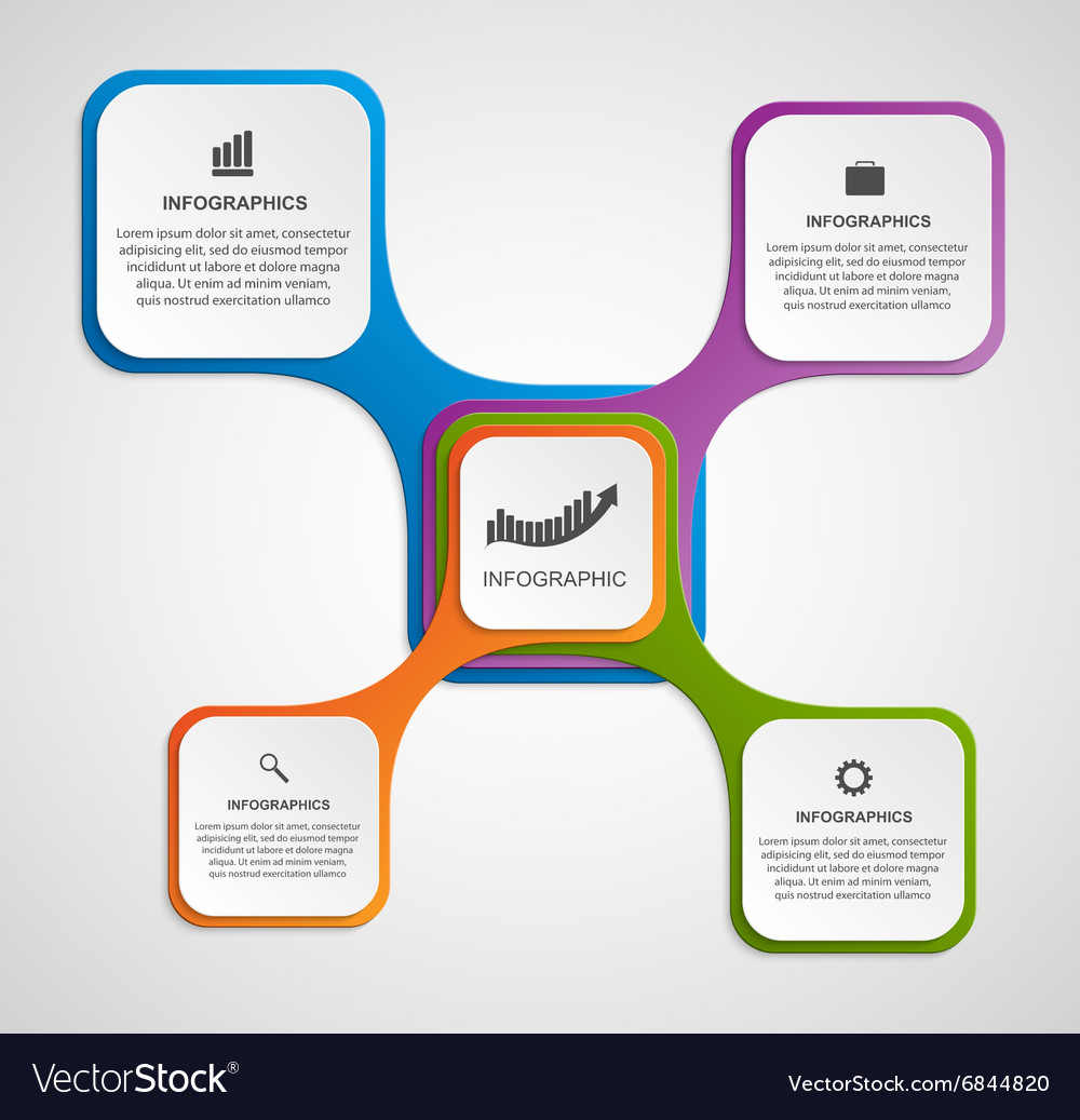 Abstract infographic design template in the square