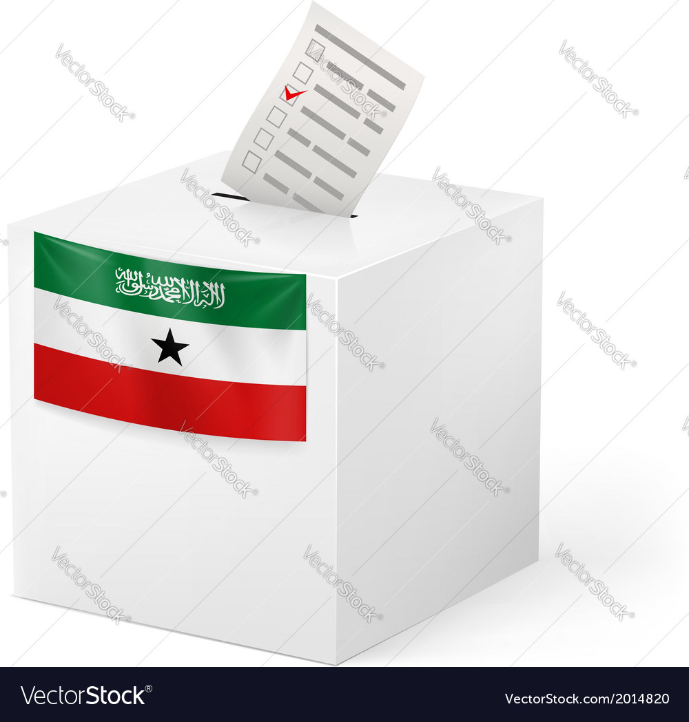 Ballot box with voting paper somaliland