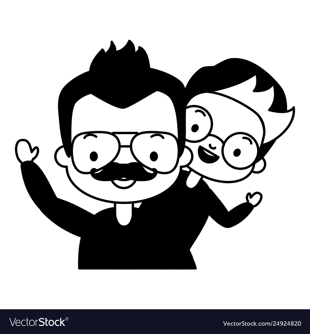 Dad and son Royalty Free Vector Image - VectorStock