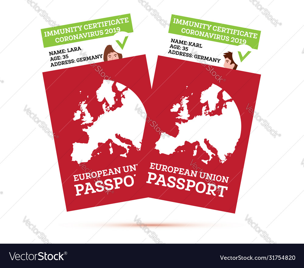 european-union-passport-with-a-coronavirus-vector-image