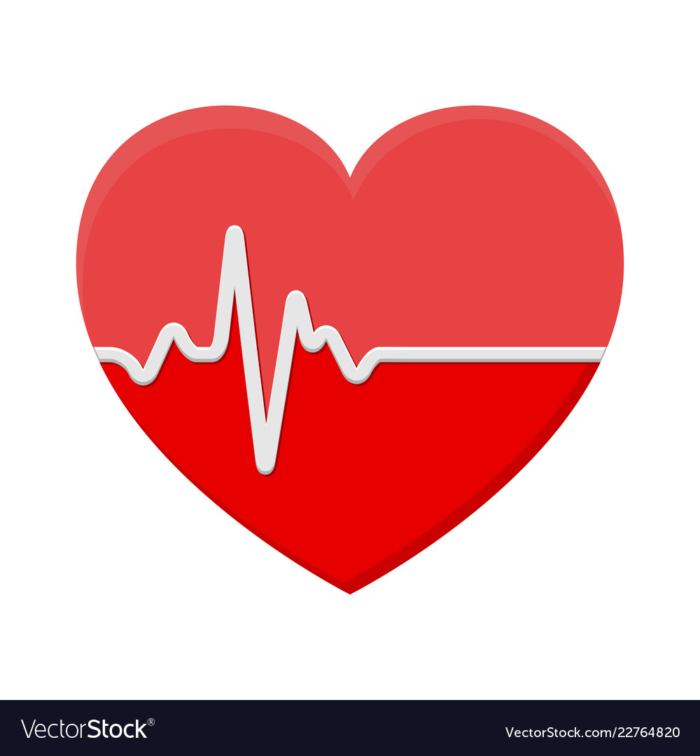 Heart And Ecg Ekg Signal Beat Pulse Line Vector Image 6263