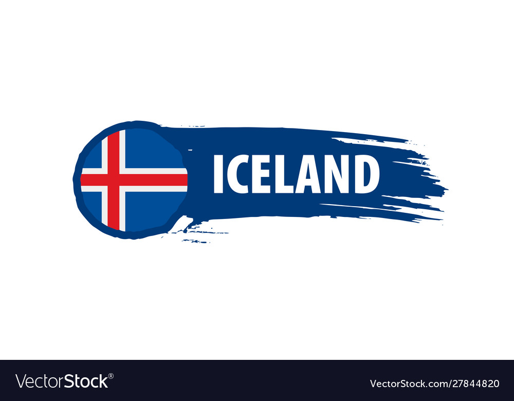 Iceland flag on a white