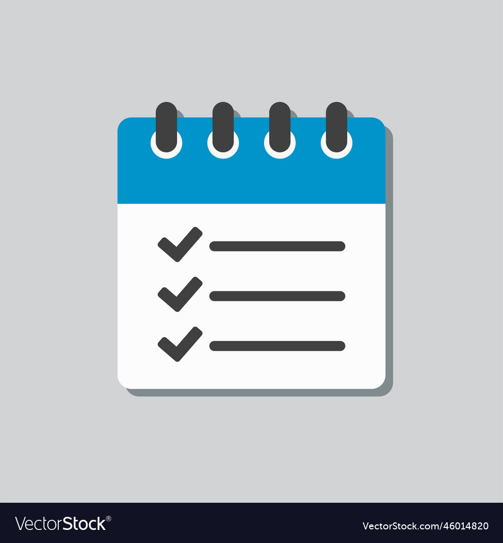 Icon calendar to do list mark done check Vector Image