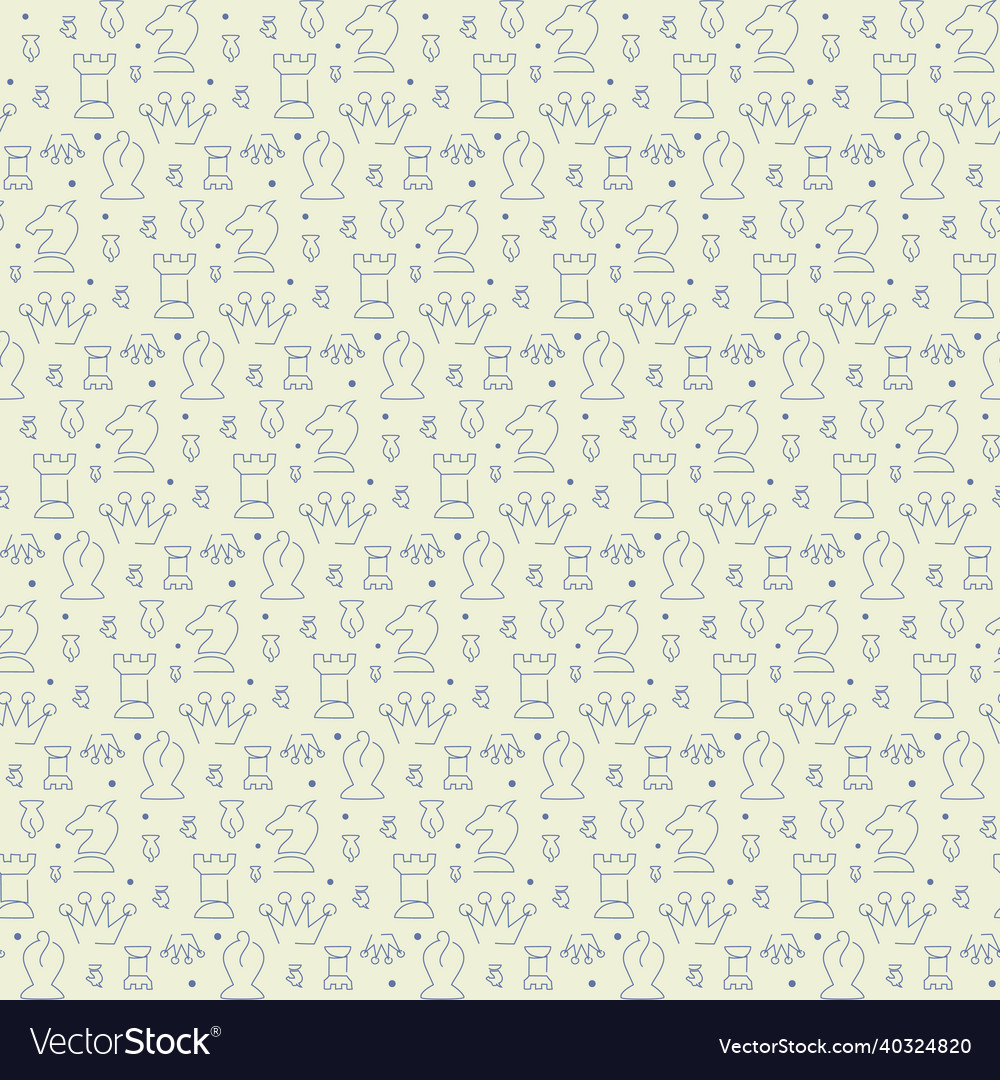 Seamless pattern with chess pieces
