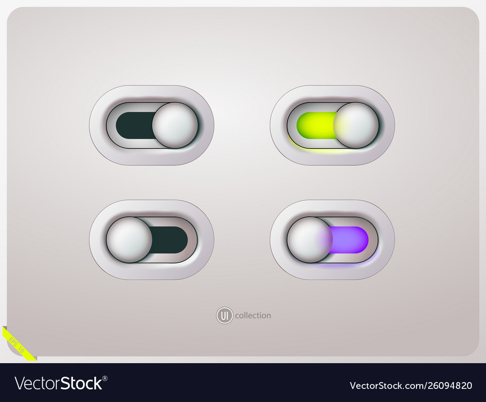 Set light user interface controls Royalty Free Vector Image