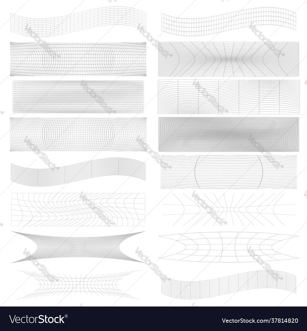 Set rectangles w distort deform effect vector image Set rectangles w distort deform effect