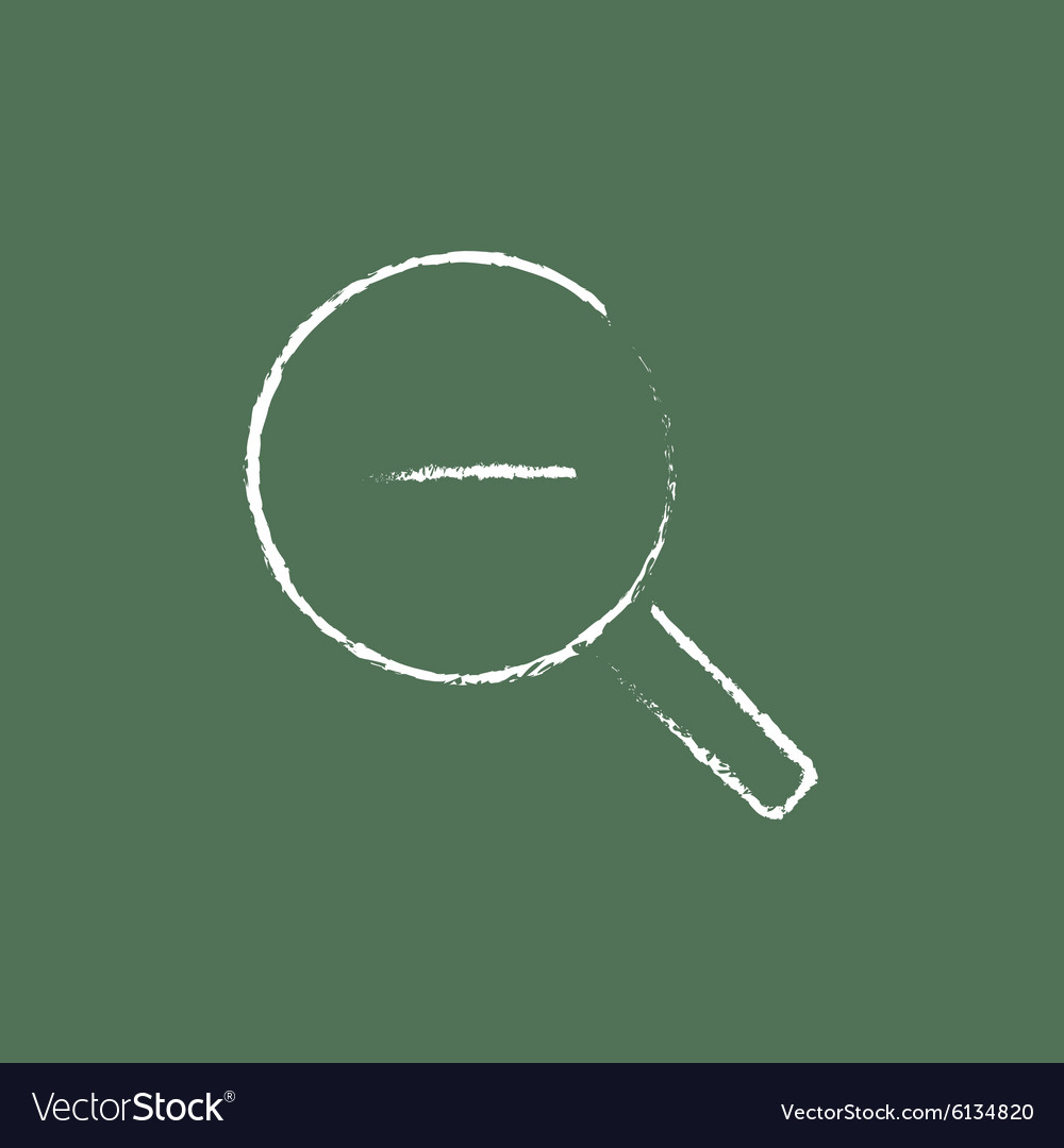 Zoom out icon drawn in chalk