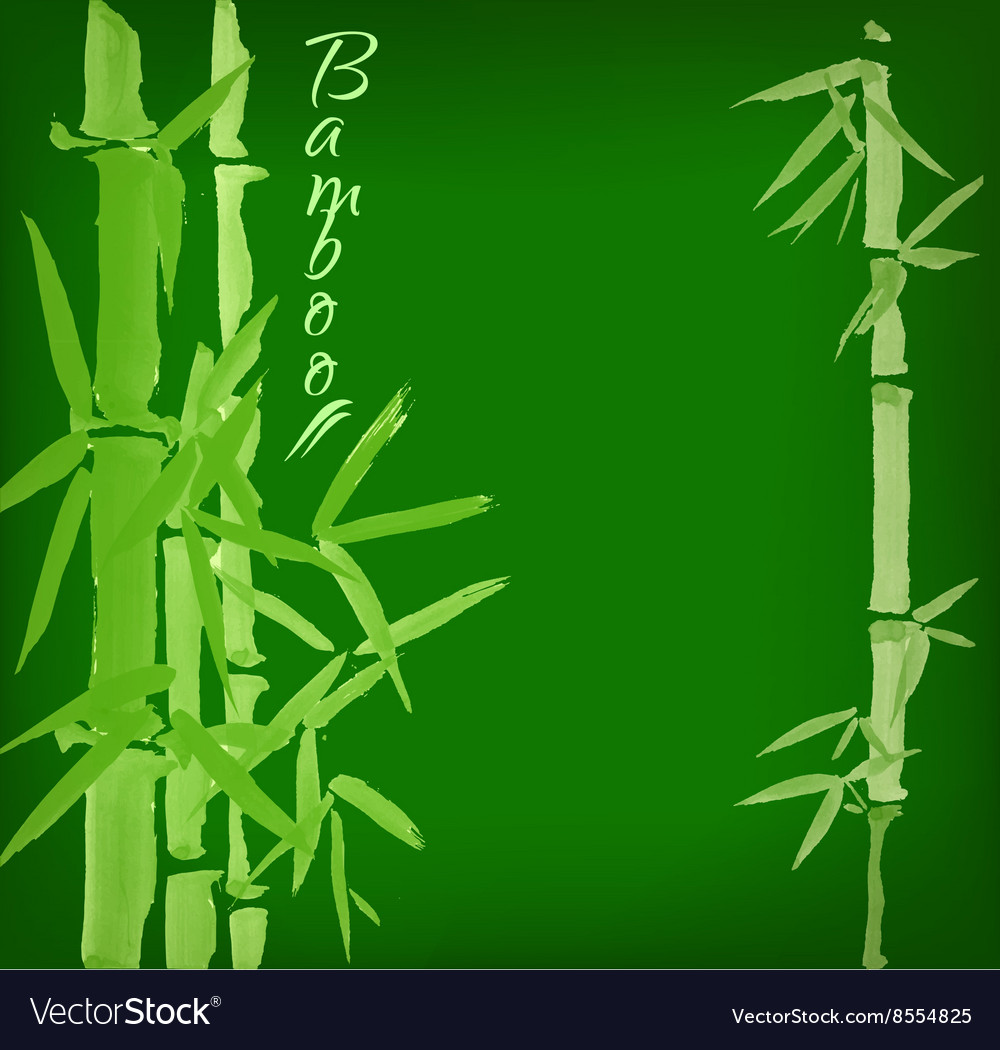 Bamboo sumi-e ink painted card