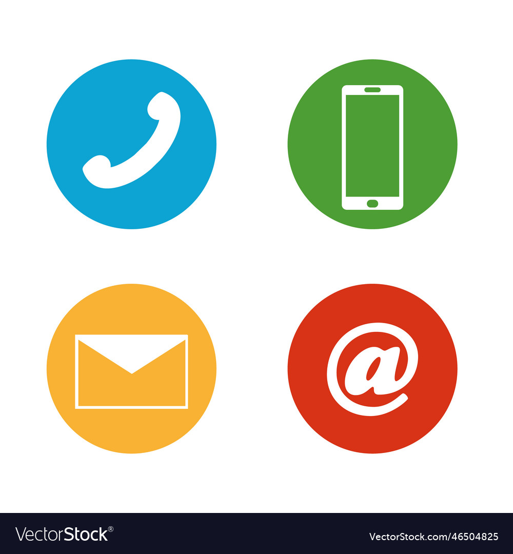 Contact icon set objects Royalty Free Vector Image