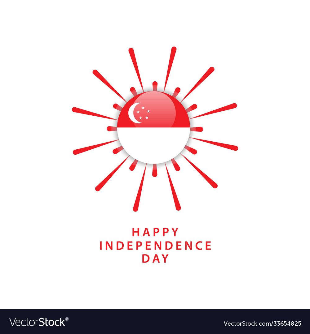 Happy singapore independent day template design Vector Image