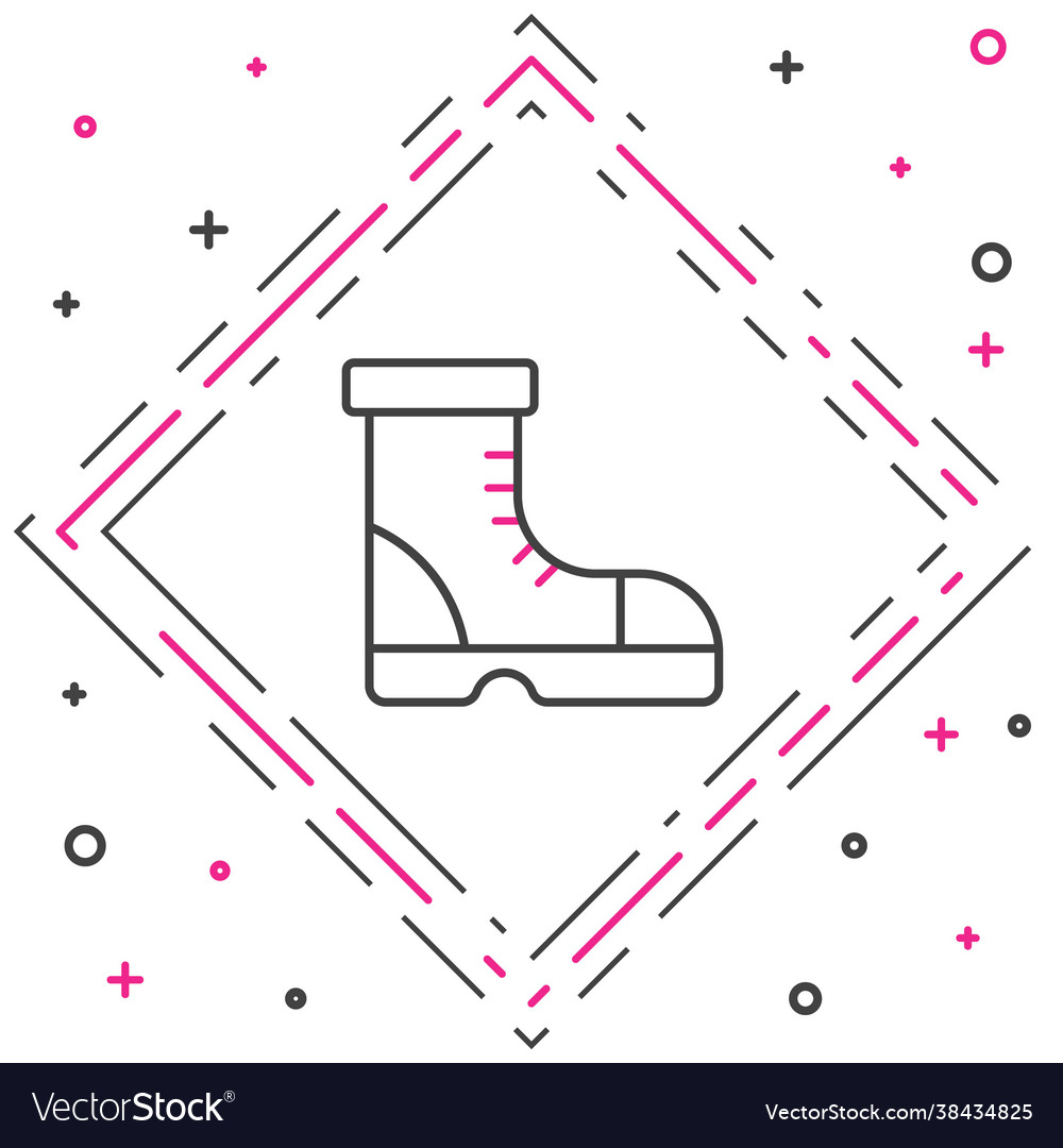 Line hunter boots icon isolated on white Vector Image