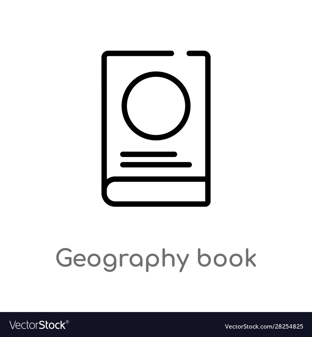 Outline Geographie Buch Ikone isoliert schwarz einfach