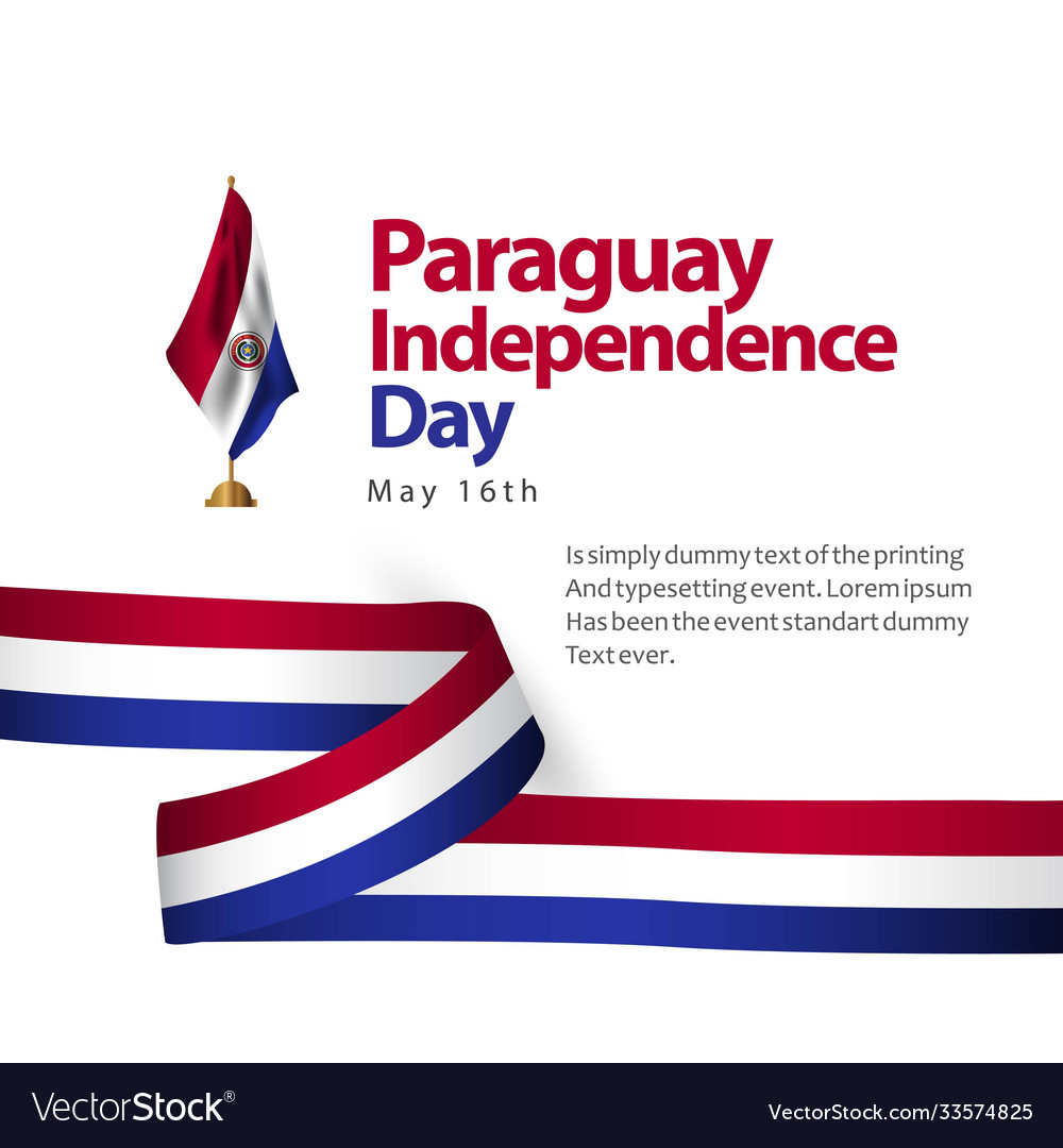 Paraguay independence day flag template design