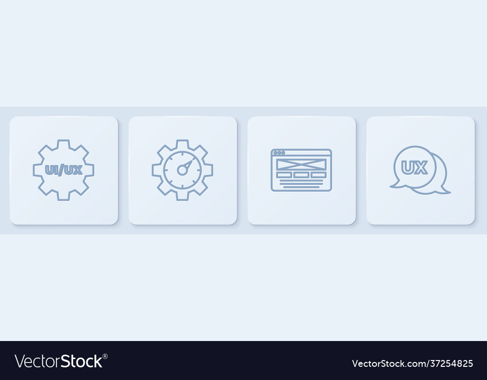 Set line ui oder ux design website statistic vector image Set line ui oder ux design website statistic