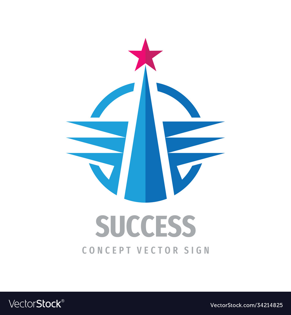 Success business logo template design progress Vector Image