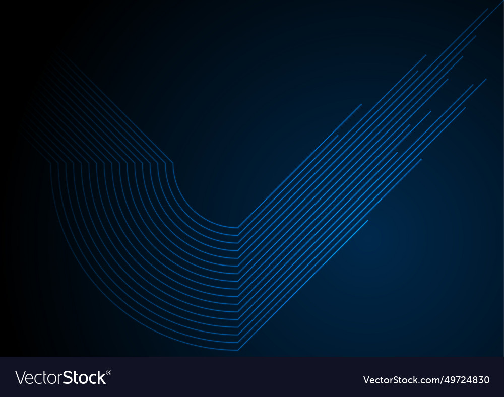 Blue glowing curved lines abstract futuristic tech