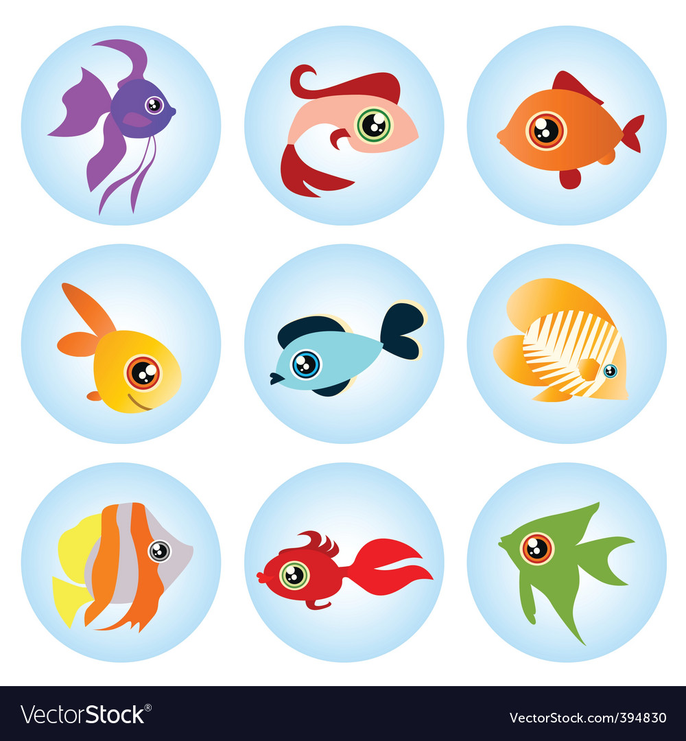 Download Cartoon fish Royalty Free Vector Image - VectorStock