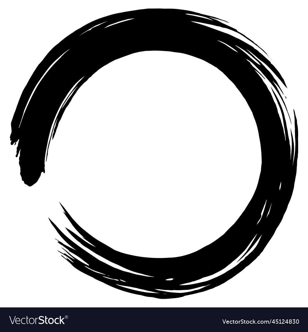 Enso zen japanese circle brush Royalty Free Vector Image