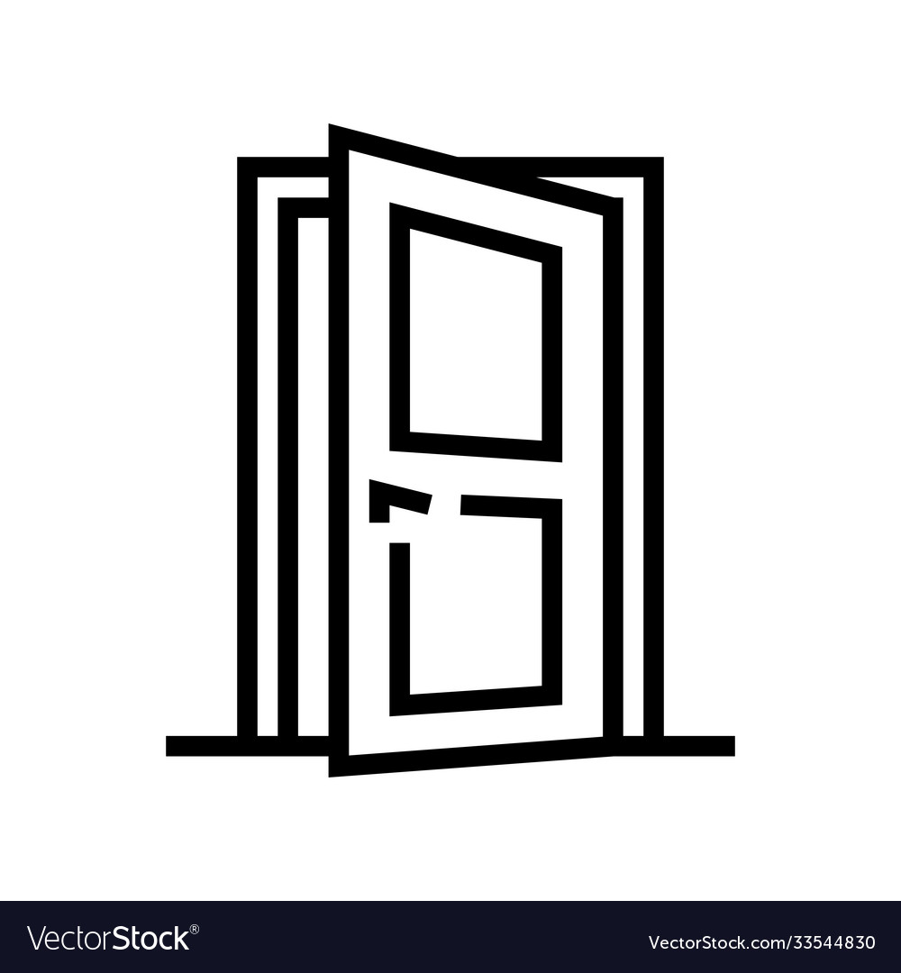 Entry door line icon