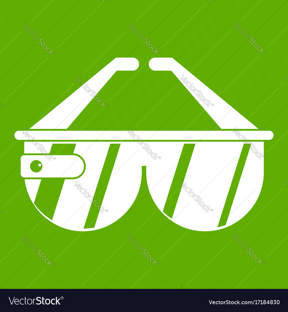 Game headset icon green Royalty Free Vector Image