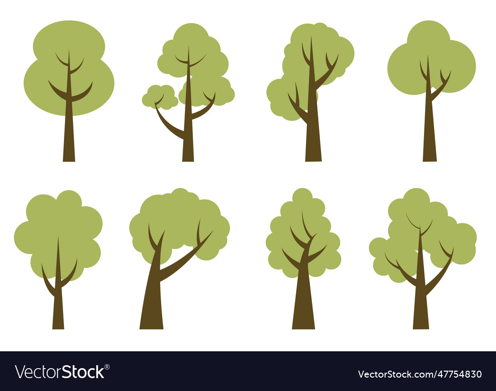 Green light trees collection of of trees wood Vector Image