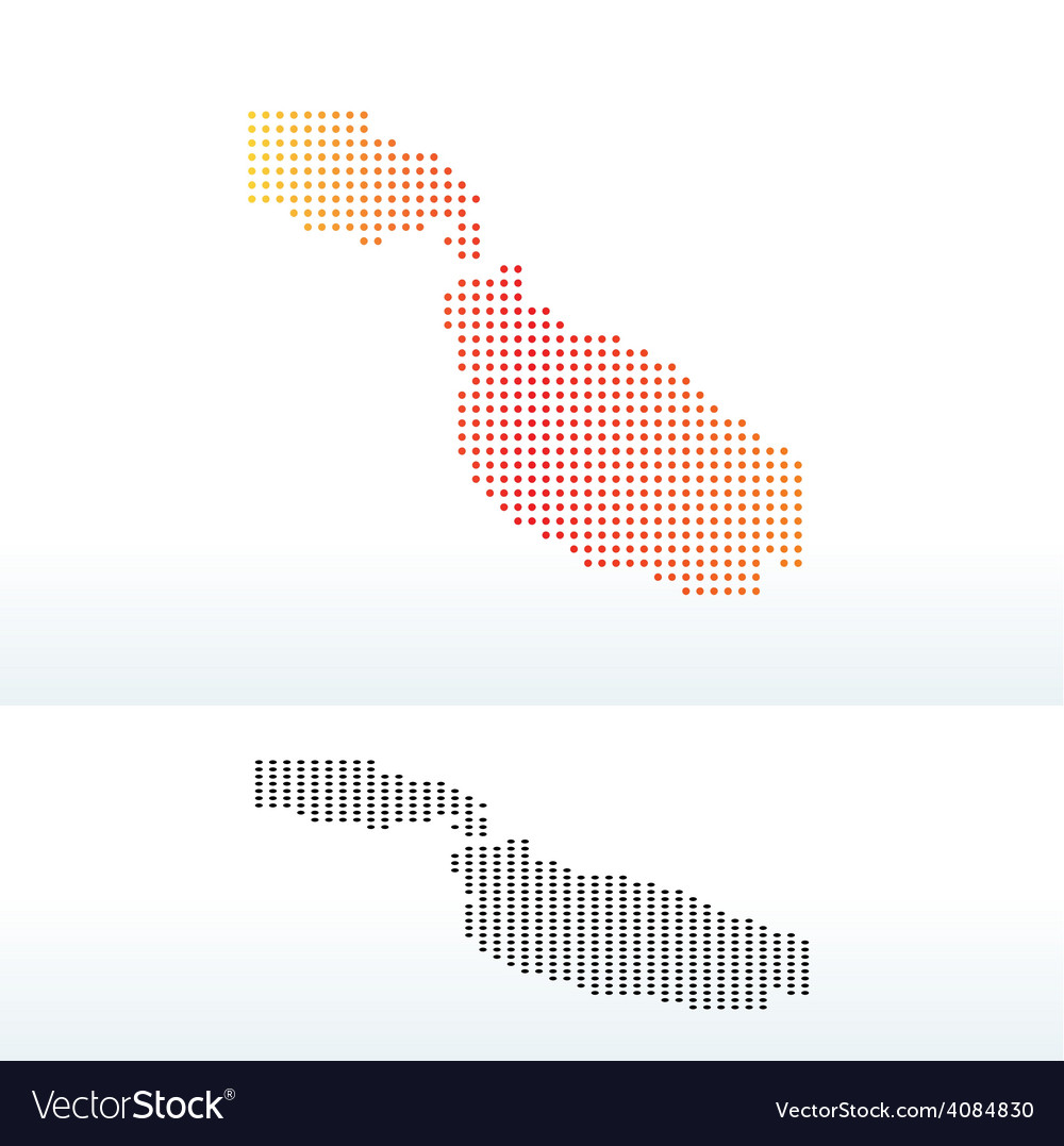 Map of malta with dot pattern Royalty Free Vector Image