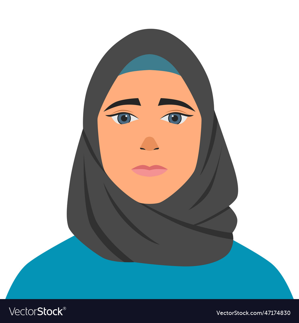 Muslim woman in hijab portrait of a young arab Vector Image