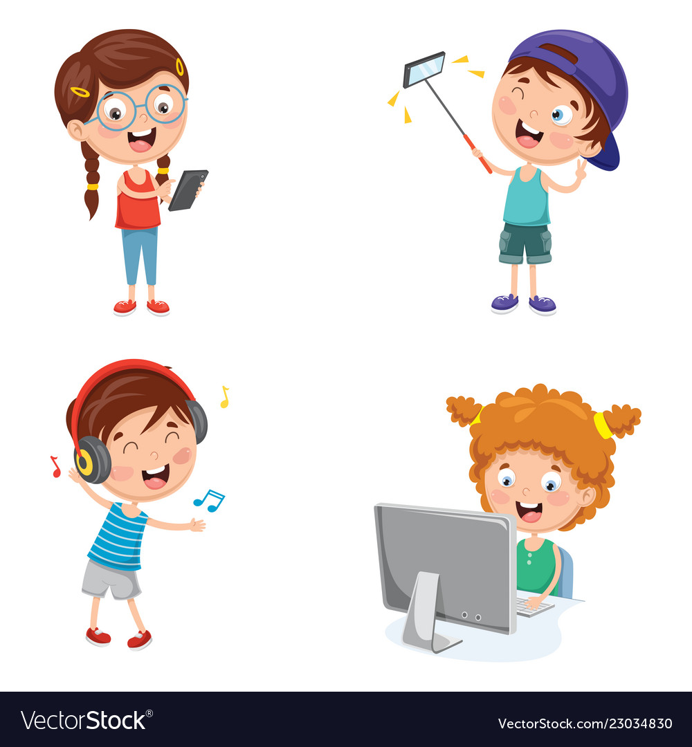 Of kids technology Royalty Free Vector Image - VectorStock