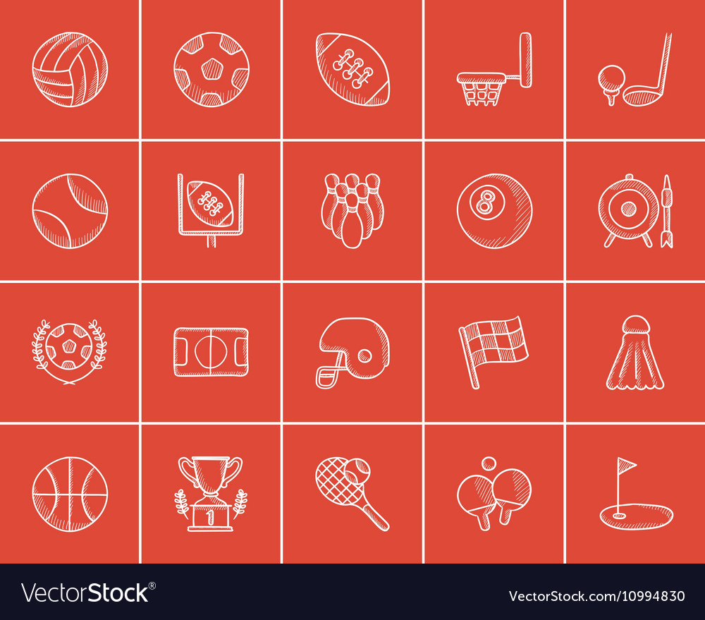 Sport sketch icon set