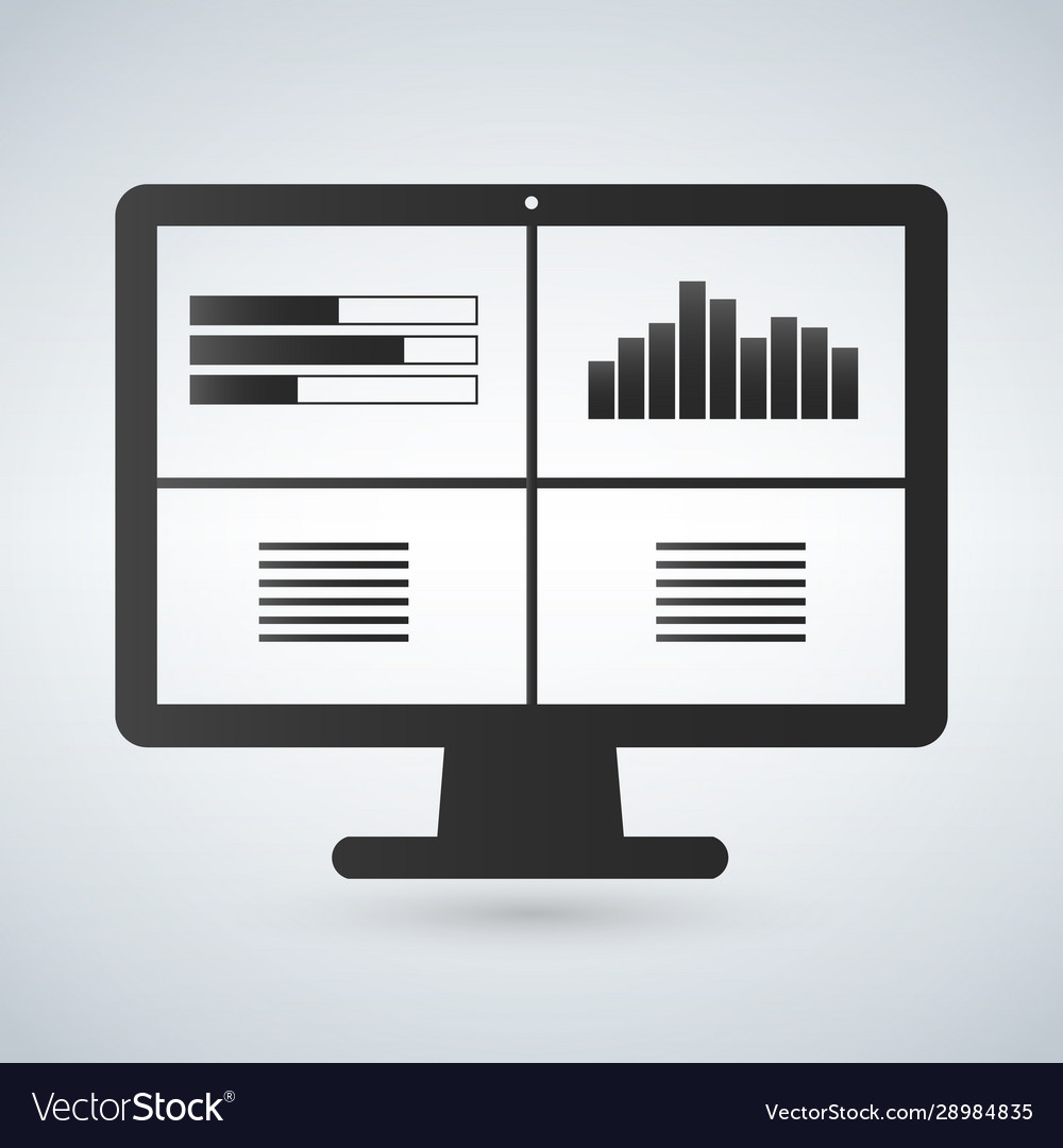 Computer monitors with different graphs isolated