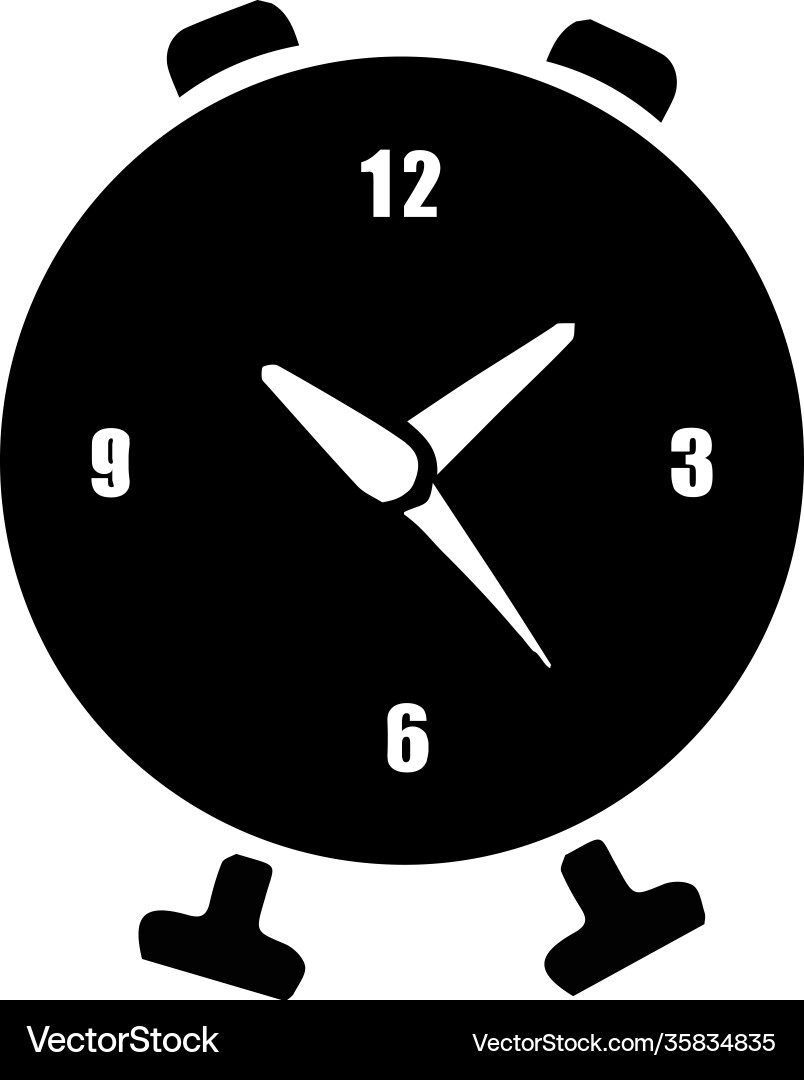 Digital table clock black icon Royalty Free Vector Image