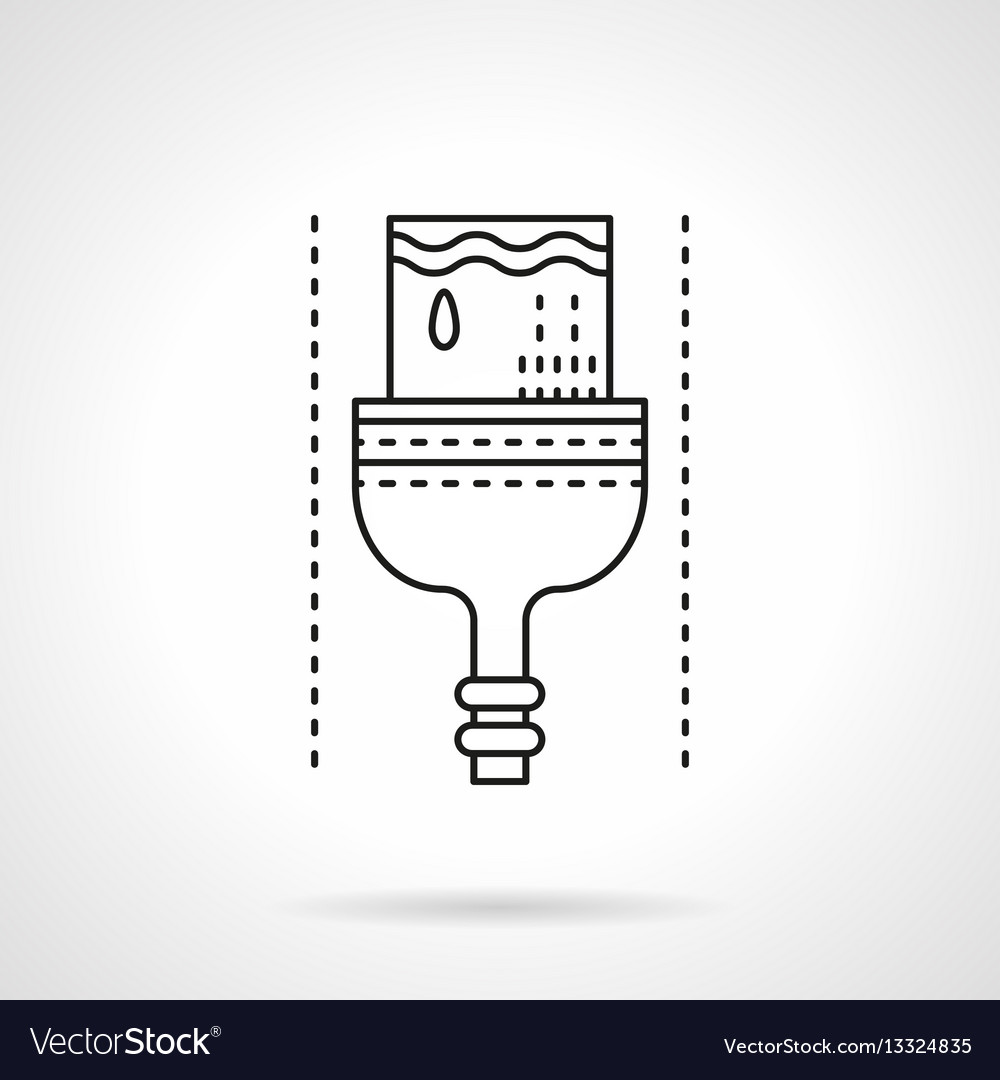 Dyeing brush flat line icon