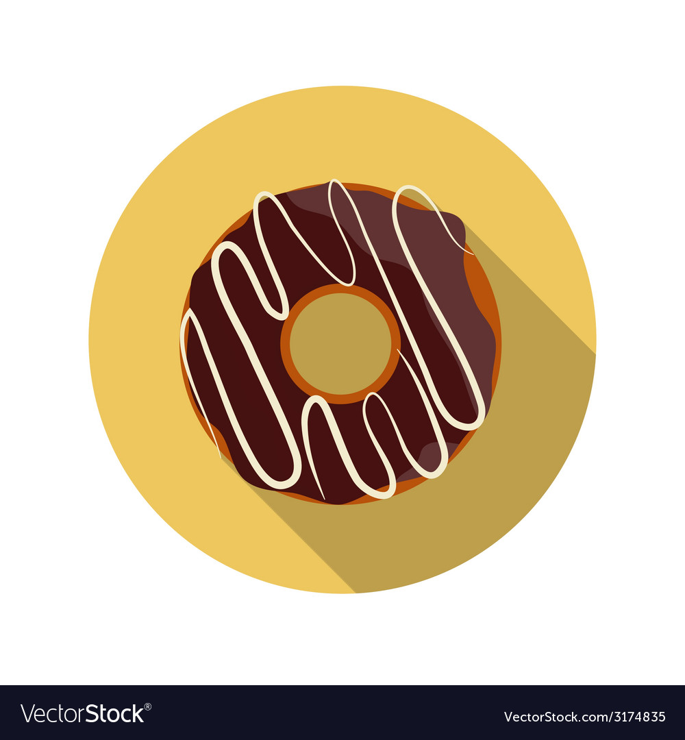 Flat design concept chocolate doughnut