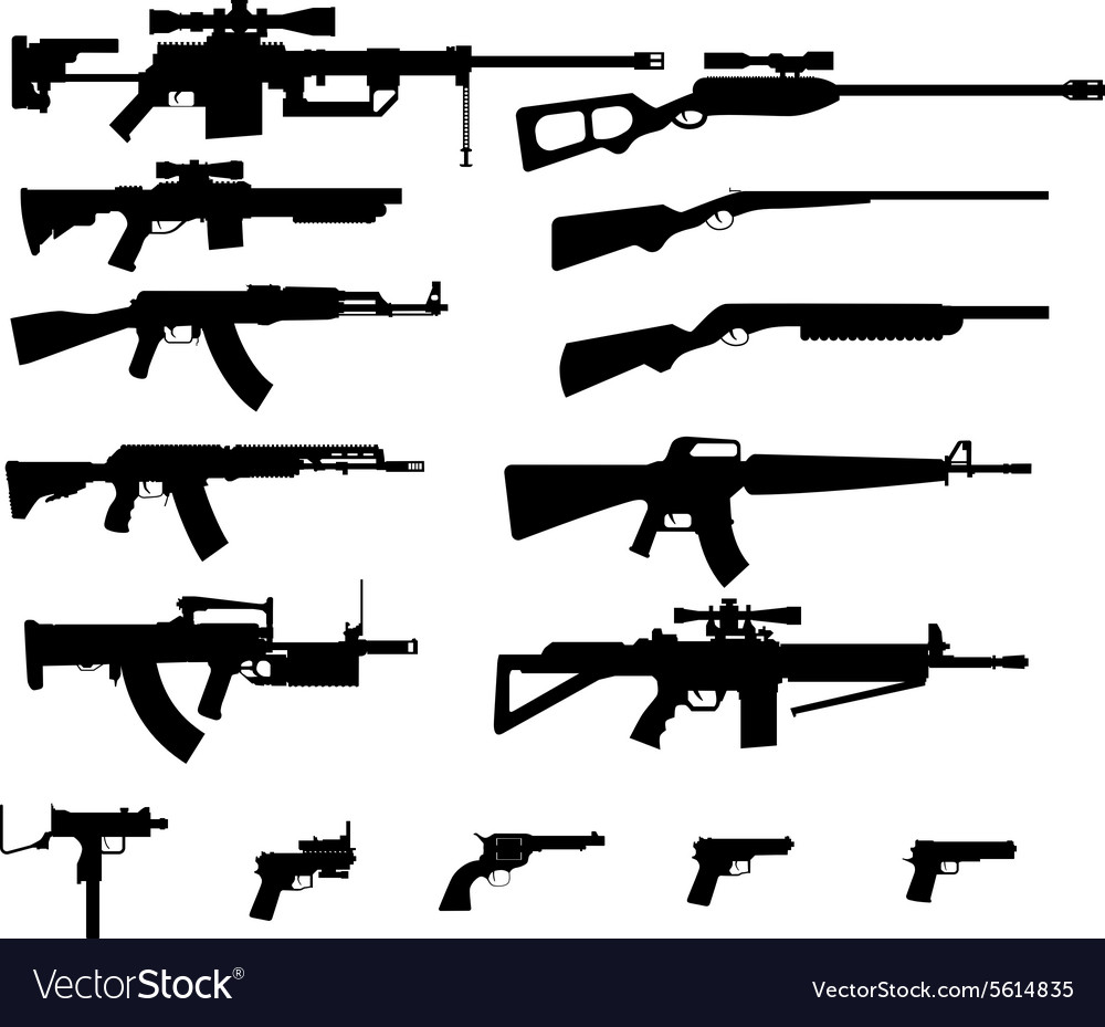 Gun set Royalty Free Vector Image - VectorStock