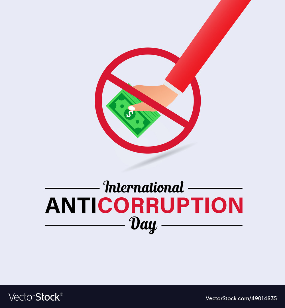 International stop corruption icon Royalty Free Vector Image