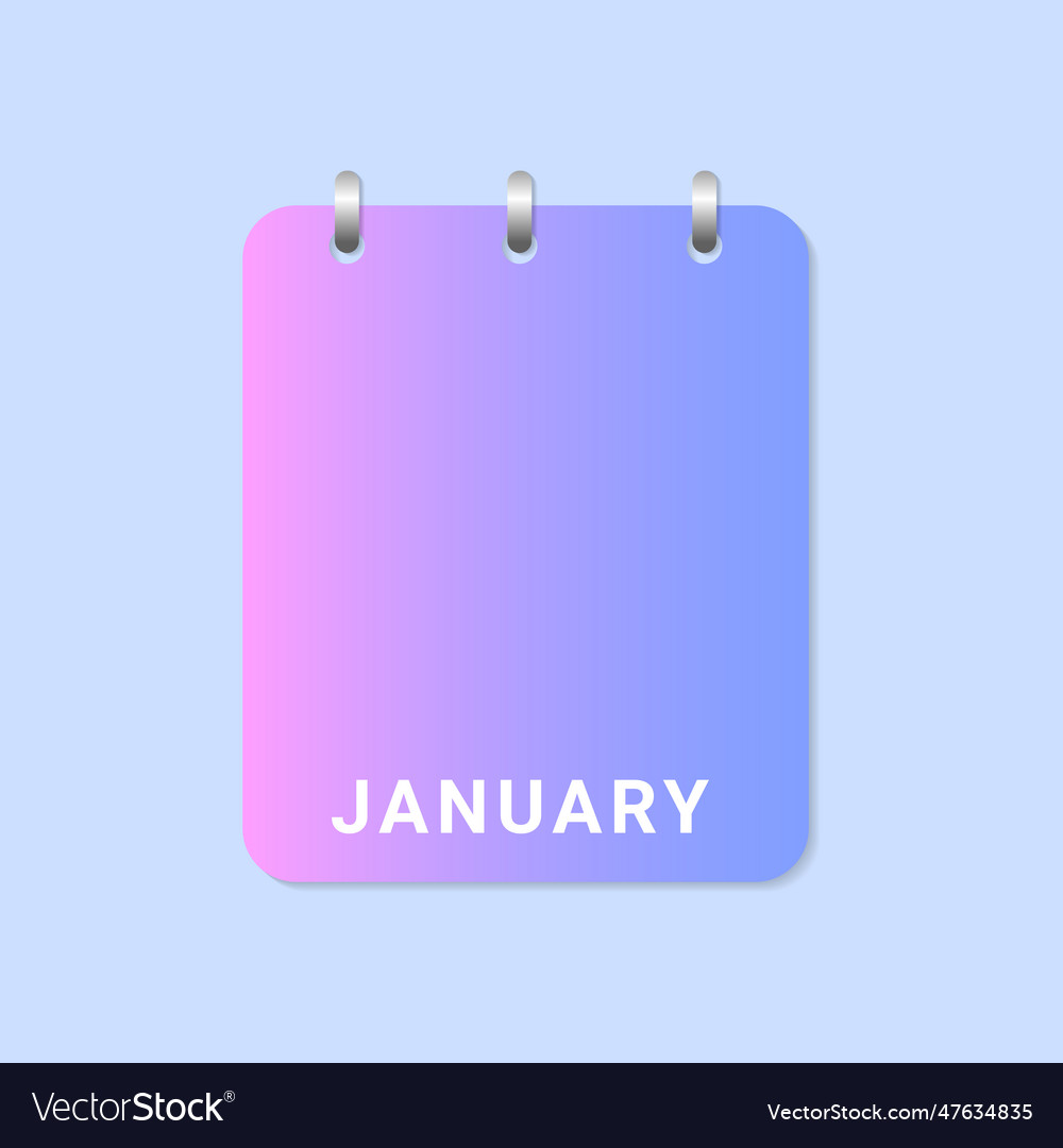 January daily calendar of month on white Vector Image