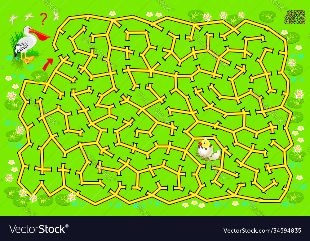 Logical puzzle game with labyrinth for children vector image Logical puzzle game with labyrinth for children