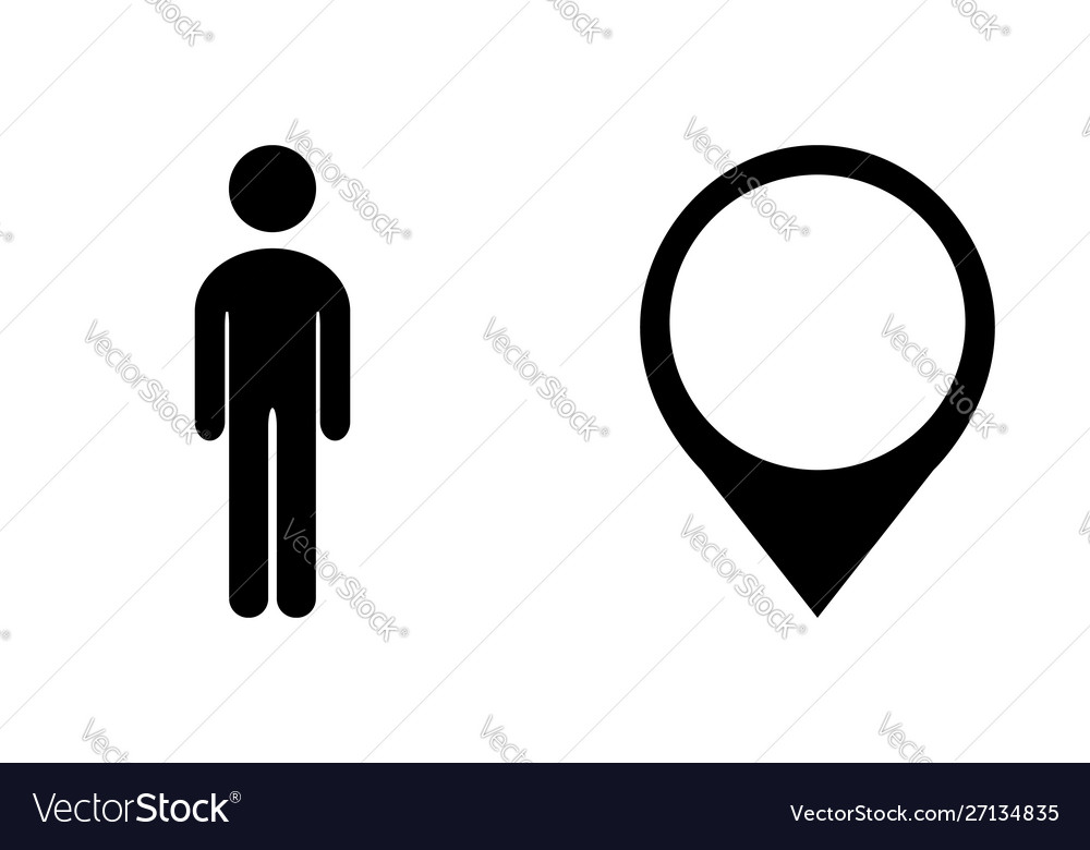 Man icon pointer vector image Man icon pointer