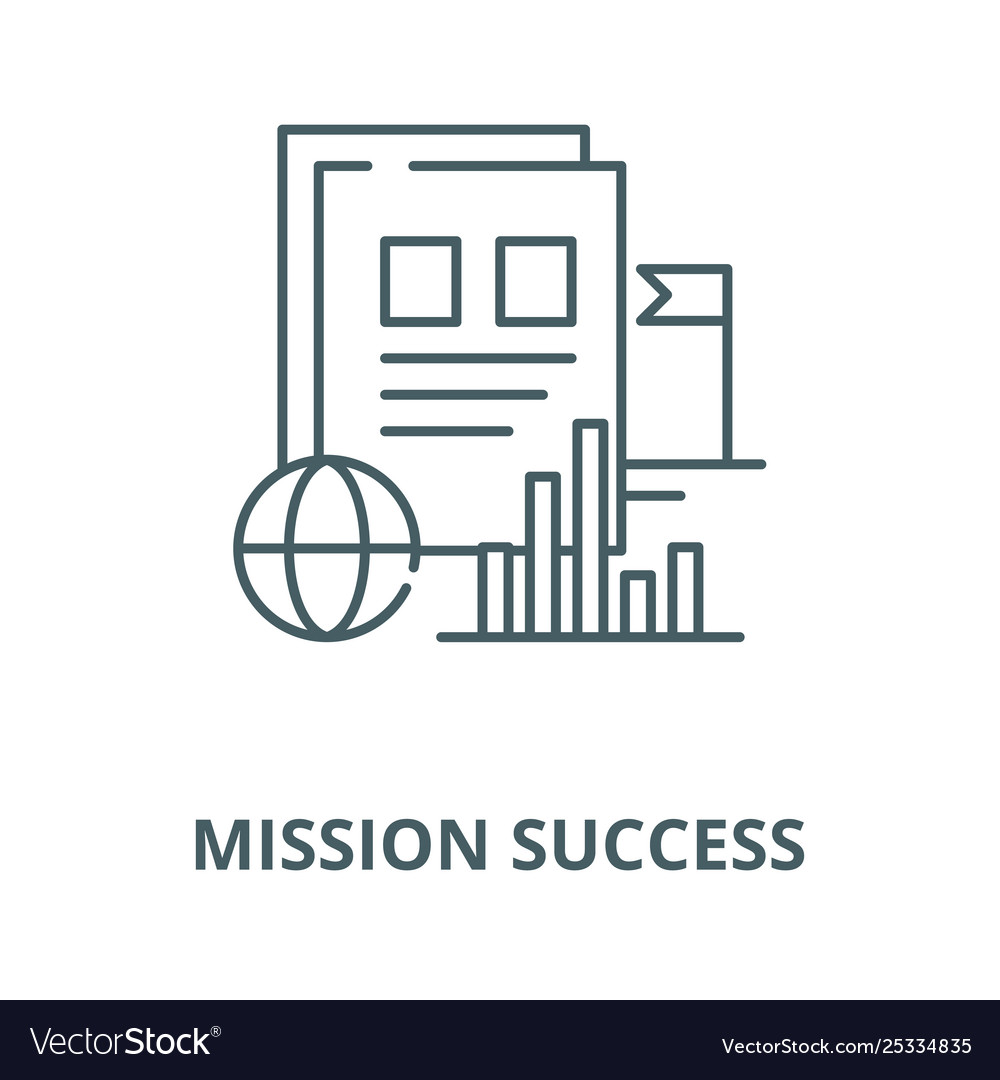 Mission success line icon linear concept