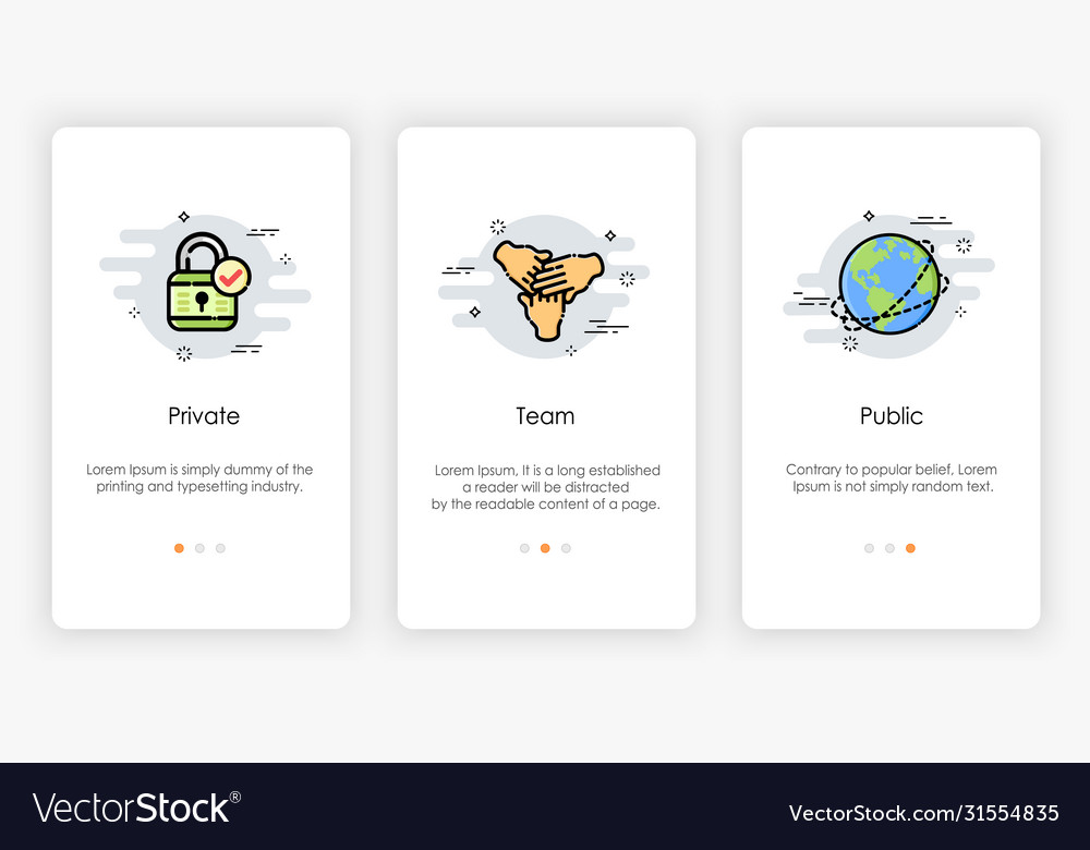 Onboarding screens design in security and access