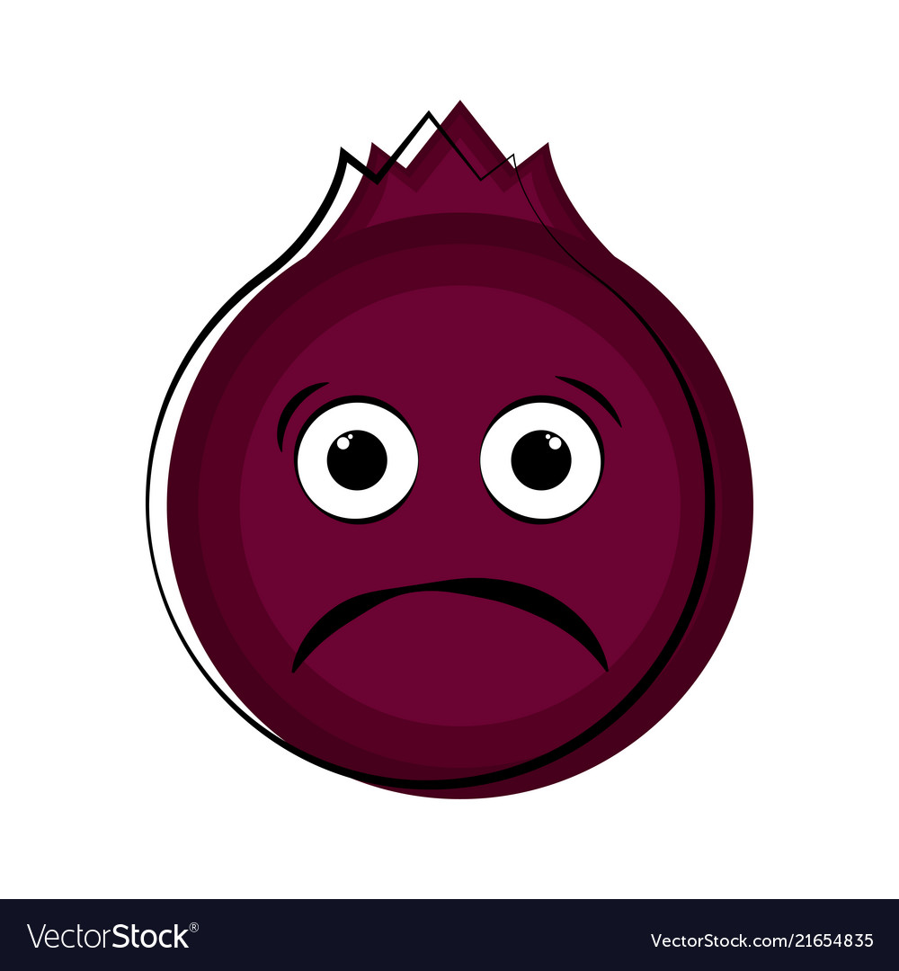 Sad pomegranate cartoon character emote