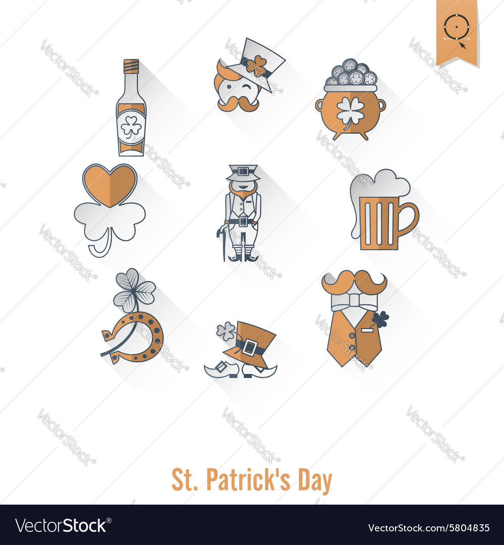 Saint patricks day isolated icon set Royalty Free Vector