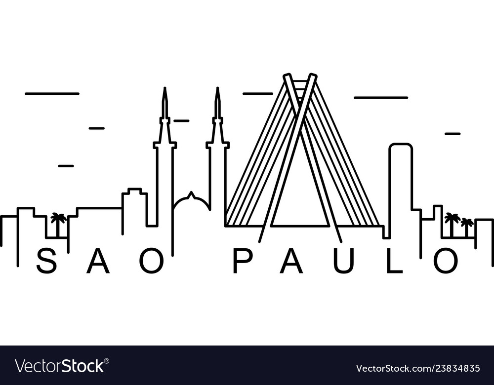 Sao Paulo Outline Icon Can Be Used For Web Logo Vector Image