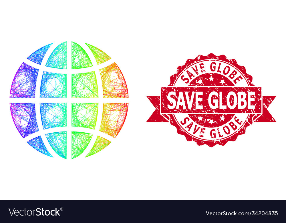 Scratched save globe seal and lgbt colored net