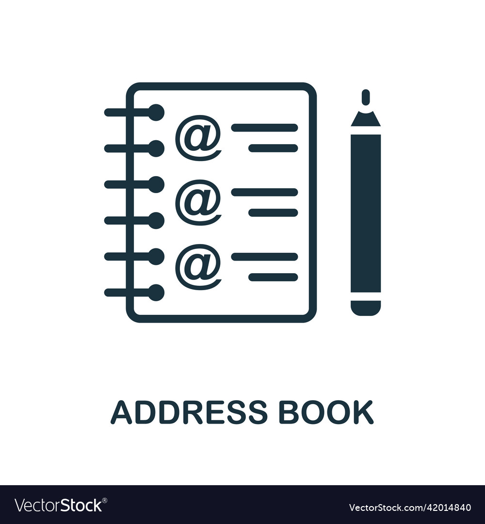 Address book icon monochrome simple book Vector Image